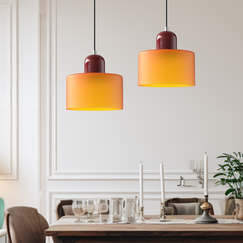 Bauhaus-Glas-Hängeleuchte | Buntes modernistisches Design