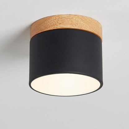 Skandinavisk Macaron LED loftlampe | Trædetalje indbygget montage