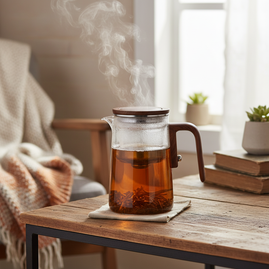 Tetera Vidrio Infusor Acero Inoxidable Té Hojas Sueltas