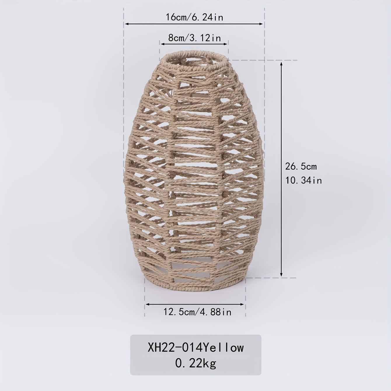 Abajur modern din frânghie țesută manual | Lumină de plafon naturală țesută