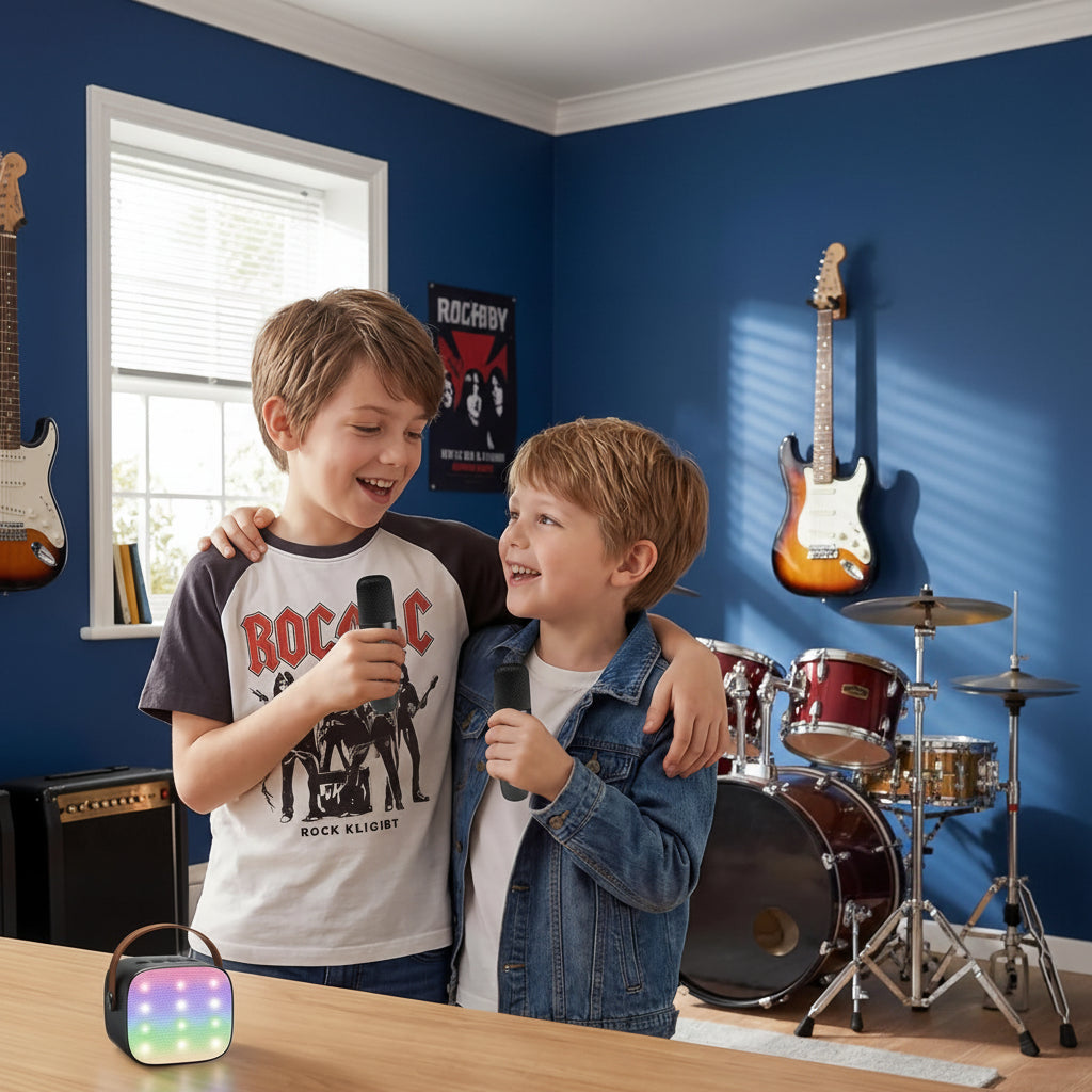 Karaoke Maskine Bluetooth Højtaler Trådløs Mikrofon
