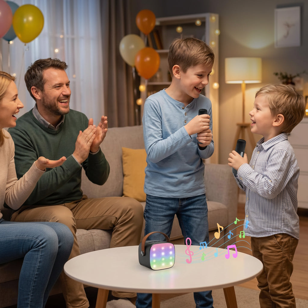 Karaoke Maskine Bluetooth Højtaler Trådløs Mikrofon