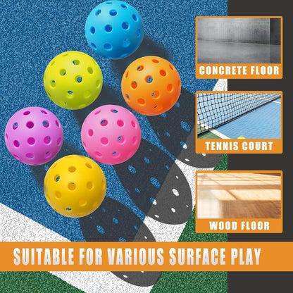 Pickleball-Bälle Outdoor Langlebig Hohe Sichtbarkeit 6er Set