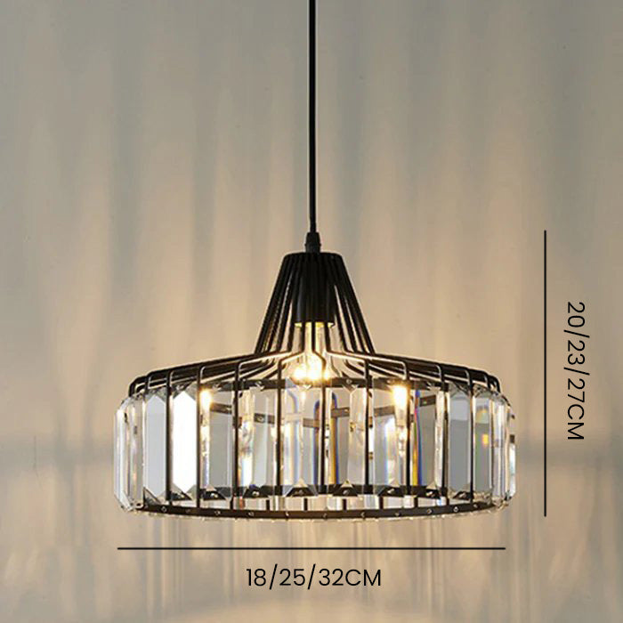 Modern Black Crystal Pendant Light | Elegant Hanging Fixture