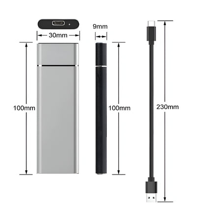 External Hard Drive Aluminum Portable Storage Device