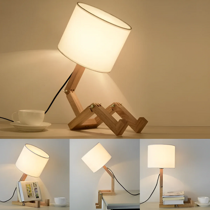 Candeeiro de Mesa Rilna | Luz de Design Flexível em Madeira