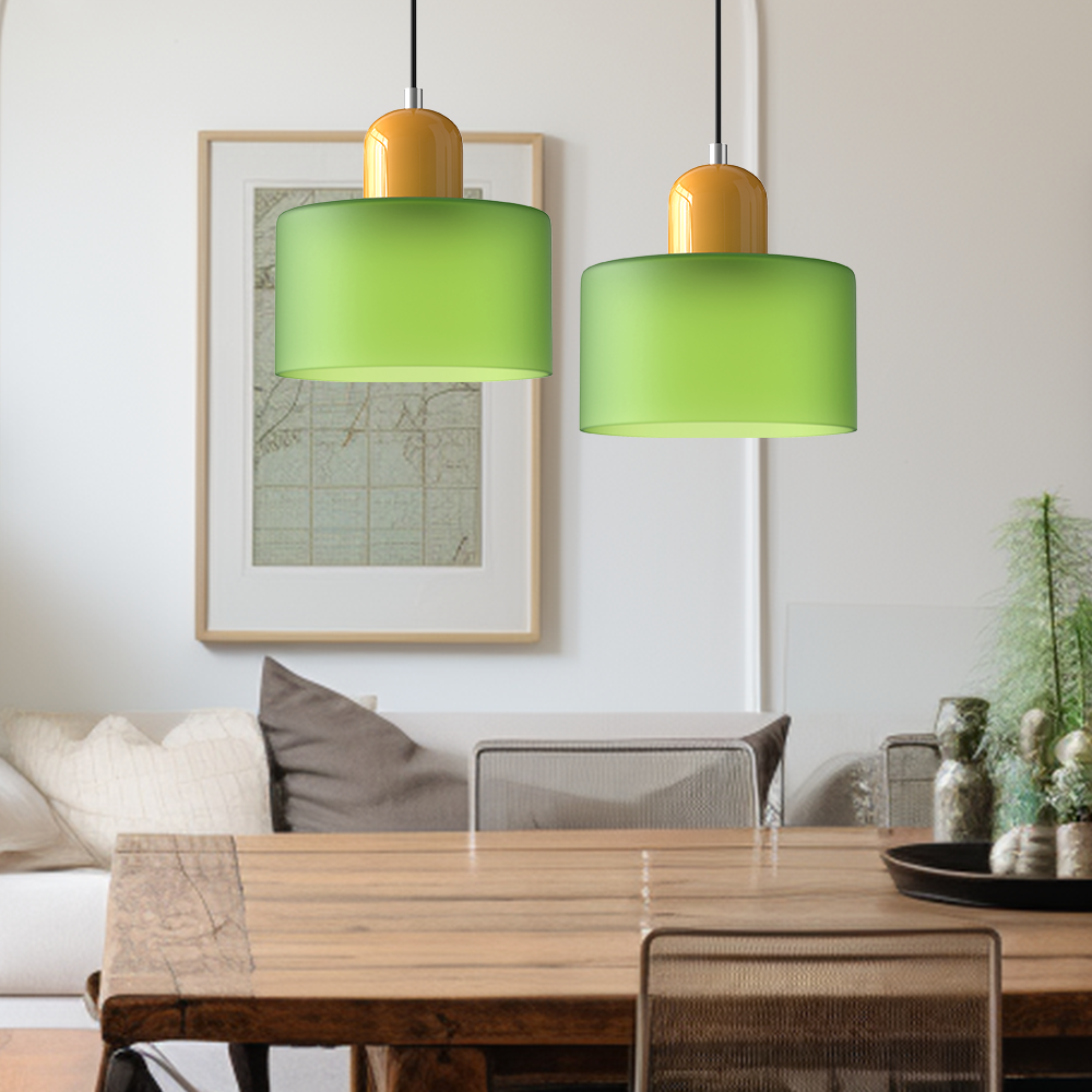 Bauhaus-Glas-Hängeleuchte | Buntes modernistisches Design