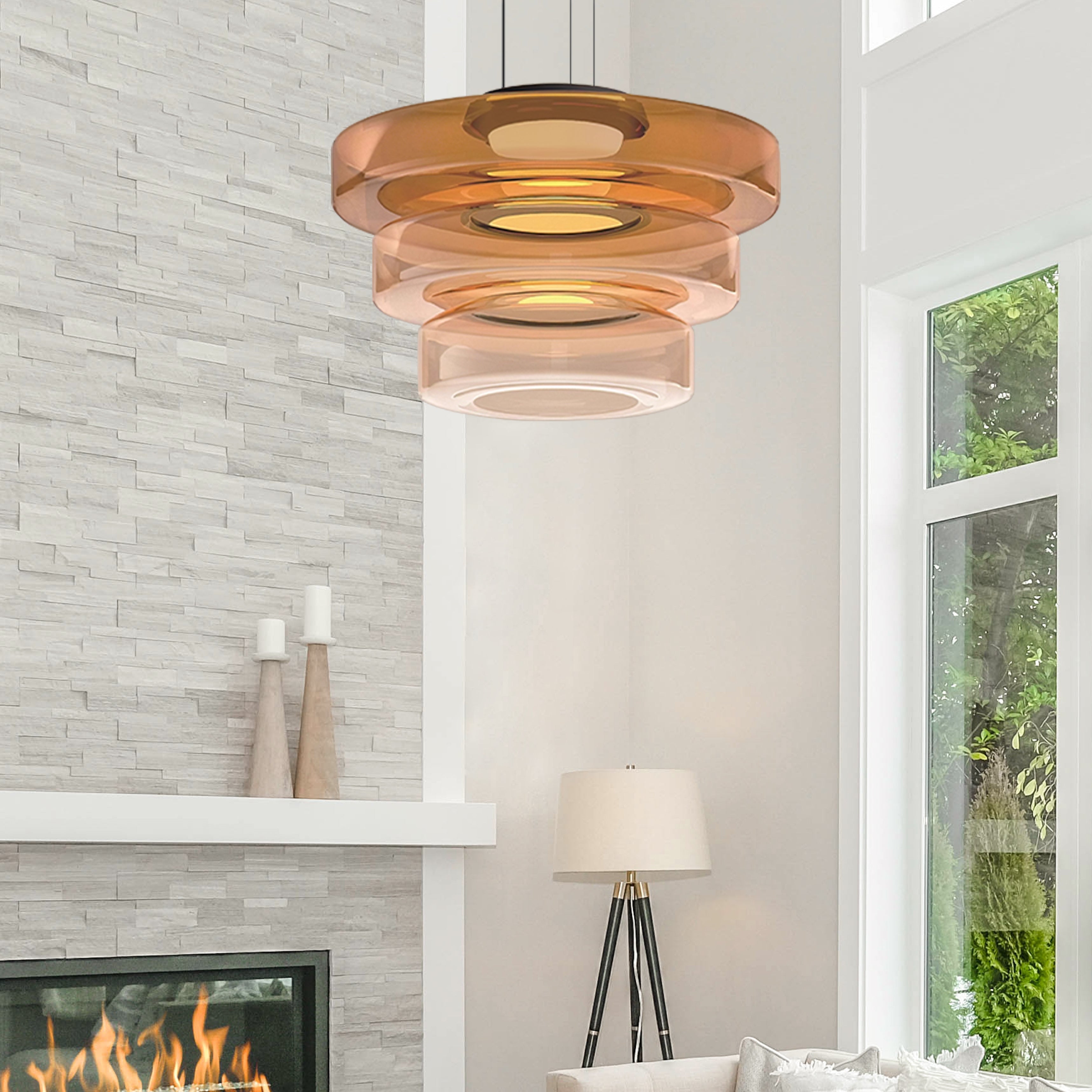 Glass Pendant Lamp | Bauhaus Style Hanging Light
