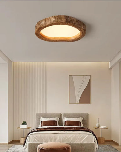 Le Halo Bois Deckenleuchte | Rustikale, holz-inspirierte LED-Lampe