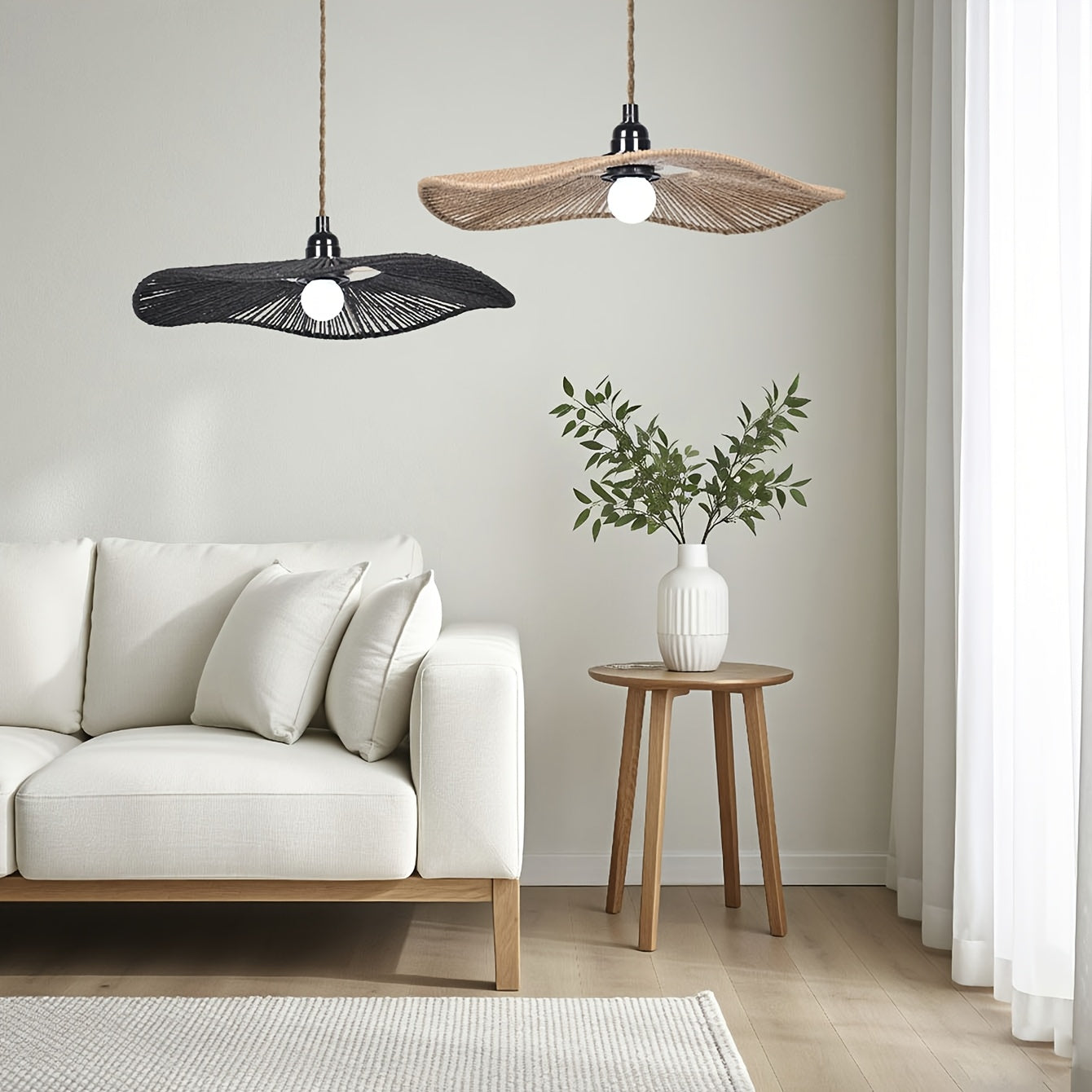 Handwoven Paper Rope Ceiling Light Shade | Natural Artistic Design