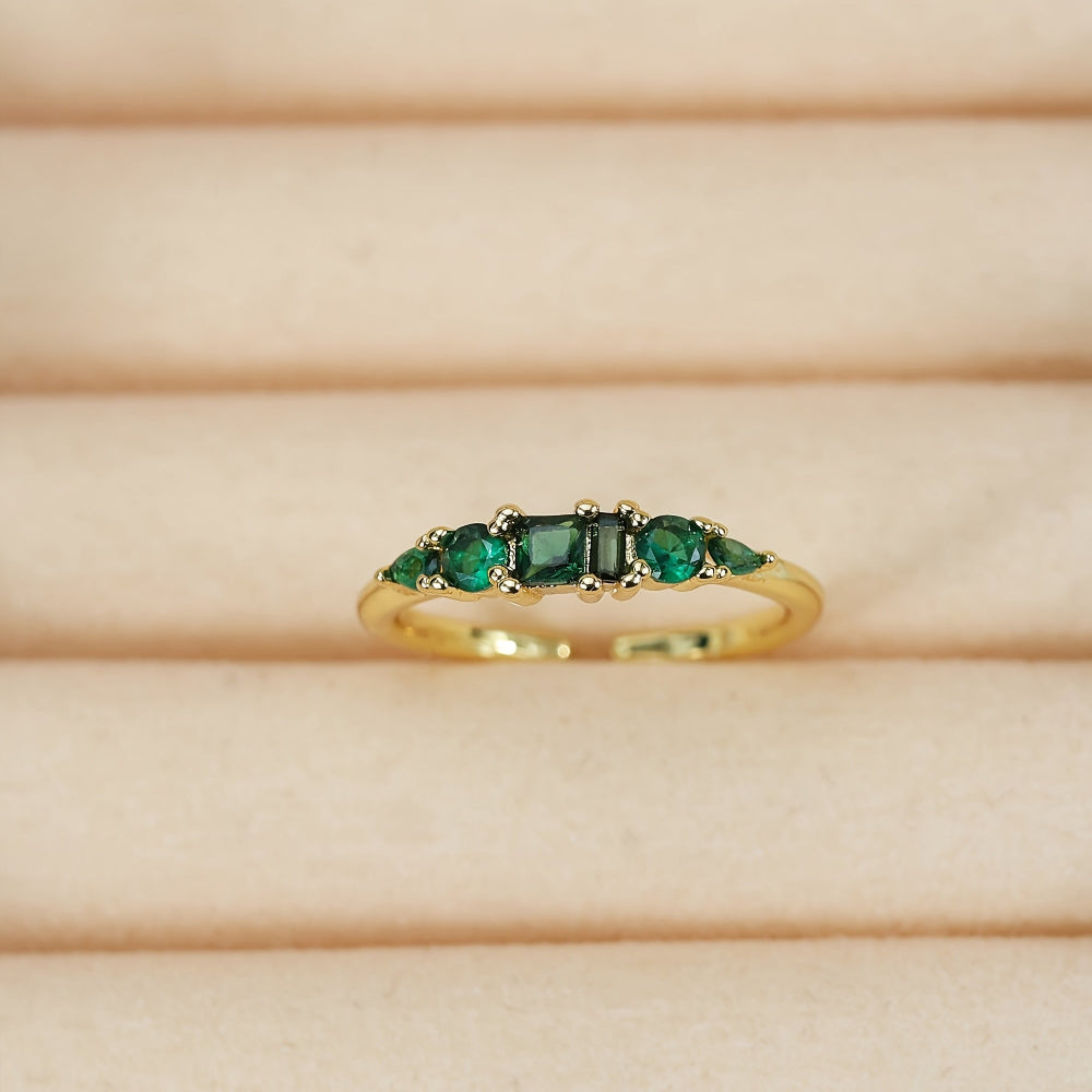 Conjunto de Anéis Dourados para o Dia da Mãe, Empilháveis, com Strass, Estilo Boho