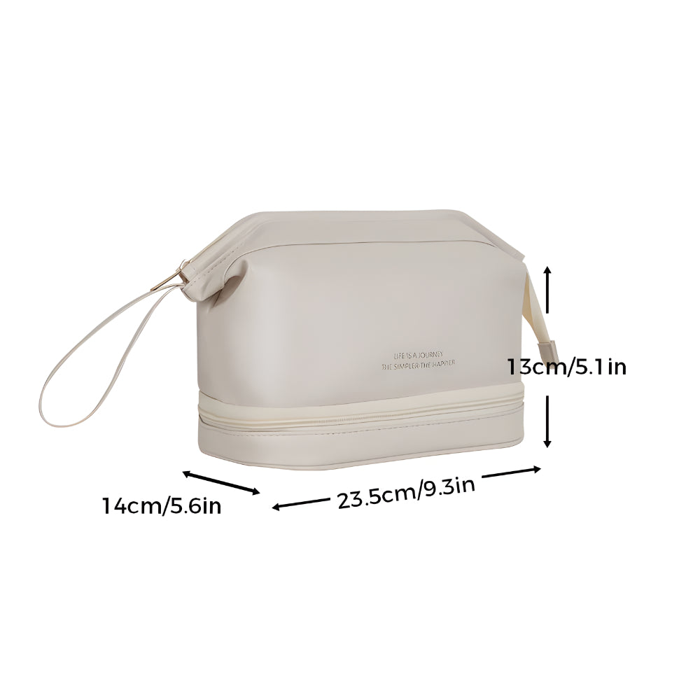 Borsa per trucchi Organizzatore da viaggio Custodia cosmetica in pelle sintetica Grande capacità