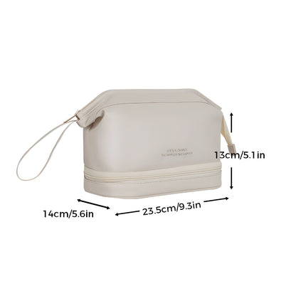 Borsa per trucchi Organizzatore da viaggio Custodia cosmetica in pelle sintetica Grande capacità