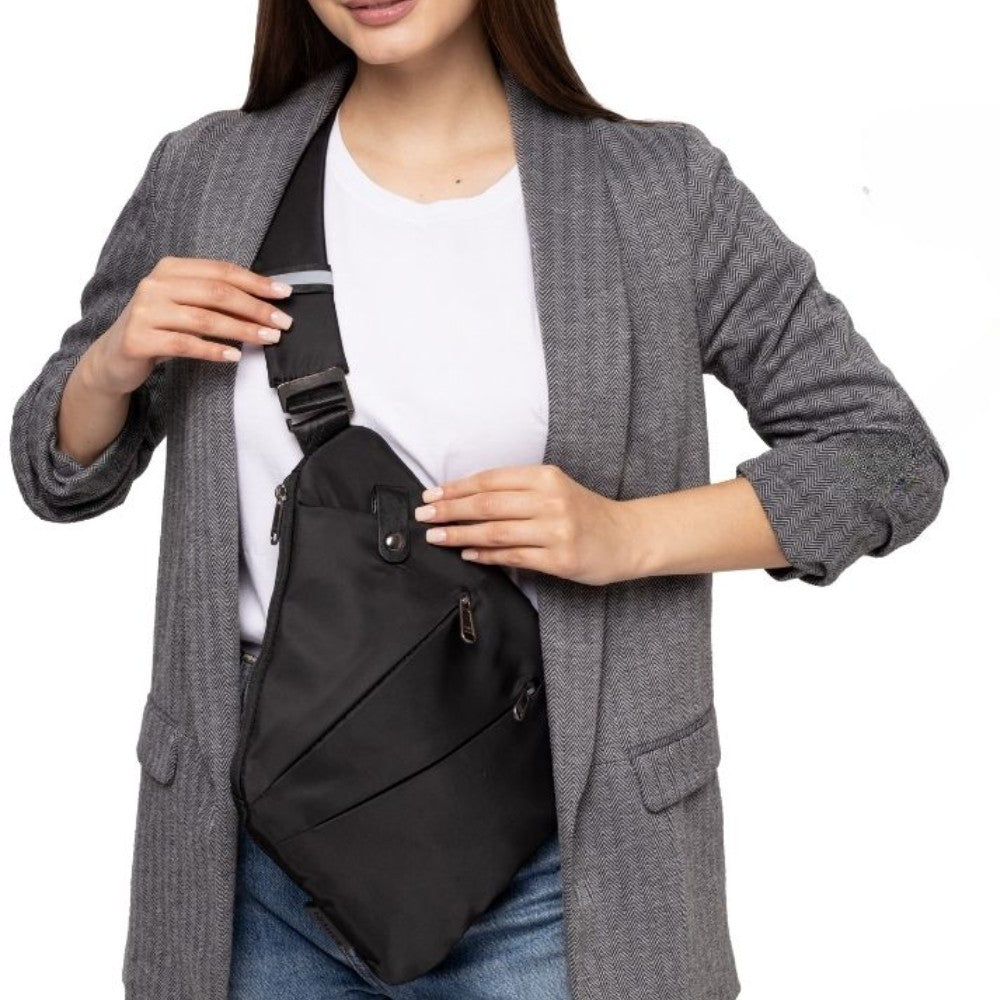 Bolso bandolera mensajero antirrobo con correa única