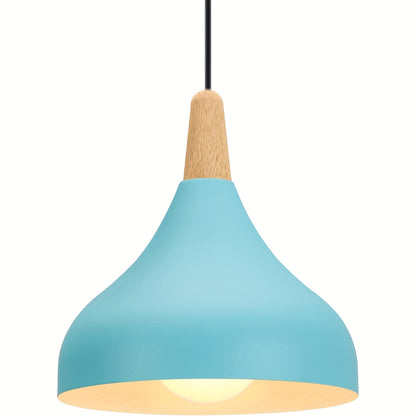 Moderne dråbeformet pendel | Metal- og trælampe