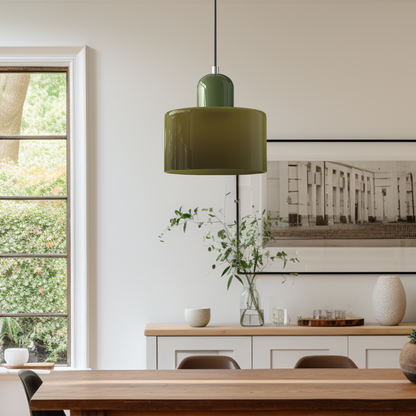 Bauhaus-Glas-Hängeleuchte | Buntes modernistisches Design