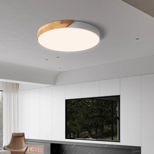Lumină de plafon LED | Design modern nordic din lemn