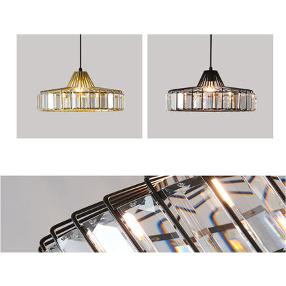Moderne sort krystalpendel | Elegant hængelampe