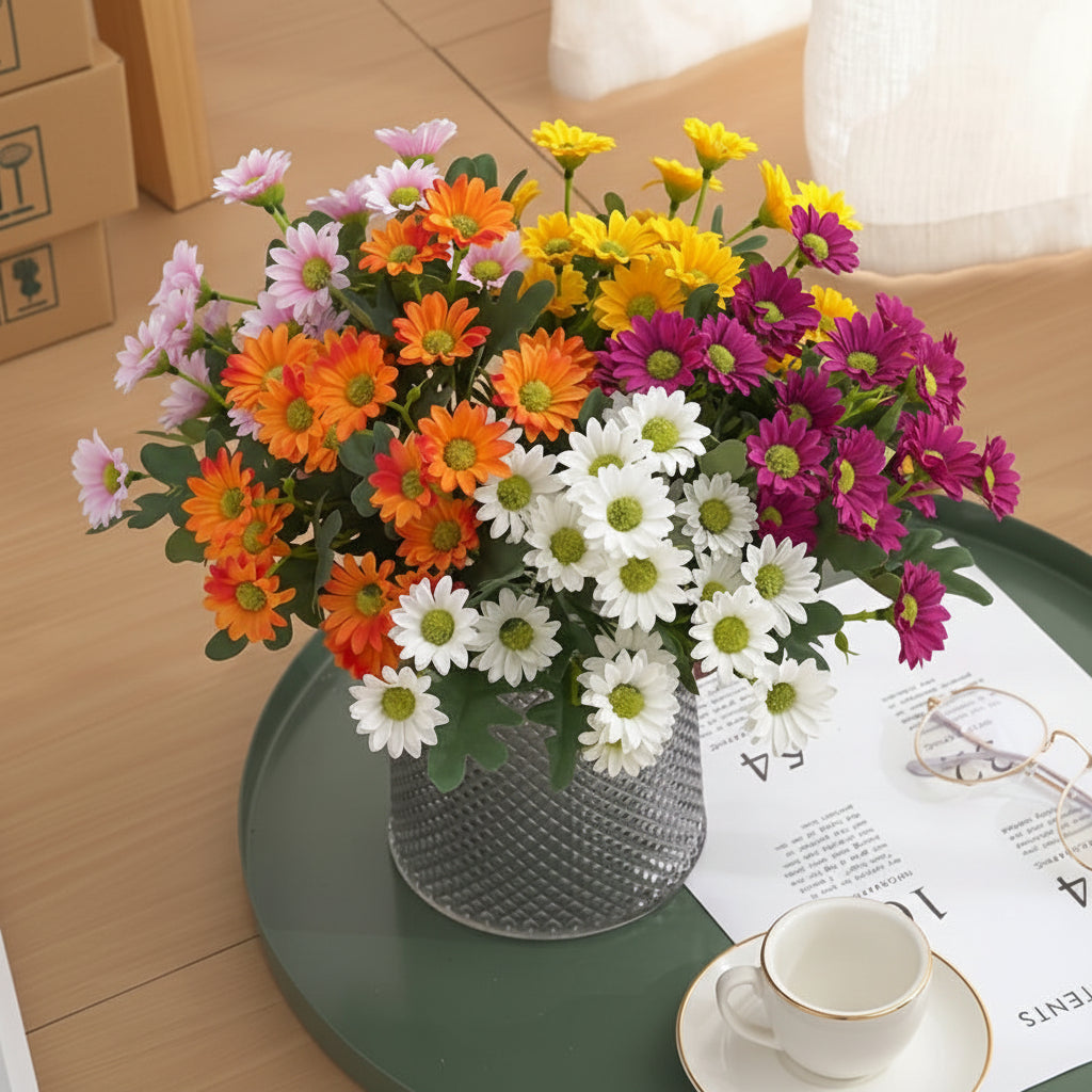 Ramo de margaritas artificiales para el Día de la Madre, centro de mesa decorativo