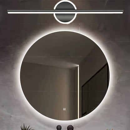 Luz de Parede com Espelho LED Luxe | Candeeiro de Parede Minimalista Preto e Dourado