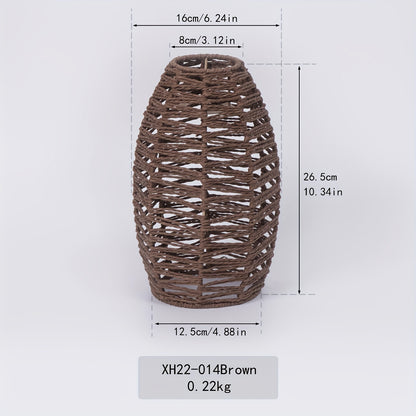 Abajur modern din frânghie țesută manual | Lumină de plafon naturală țesută