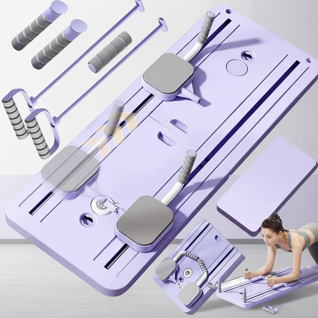 Antrenor plat pentru abdomen cu role și rezistență asistată pentru exerciții acasă