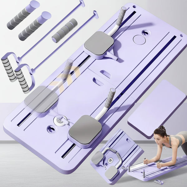 Antrenor plat pentru abdomen cu role și rezistență asistată pentru exerciții acasă