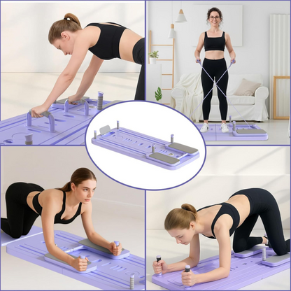 Antrenor plat pentru abdomen cu role și rezistență asistată pentru exerciții acasă