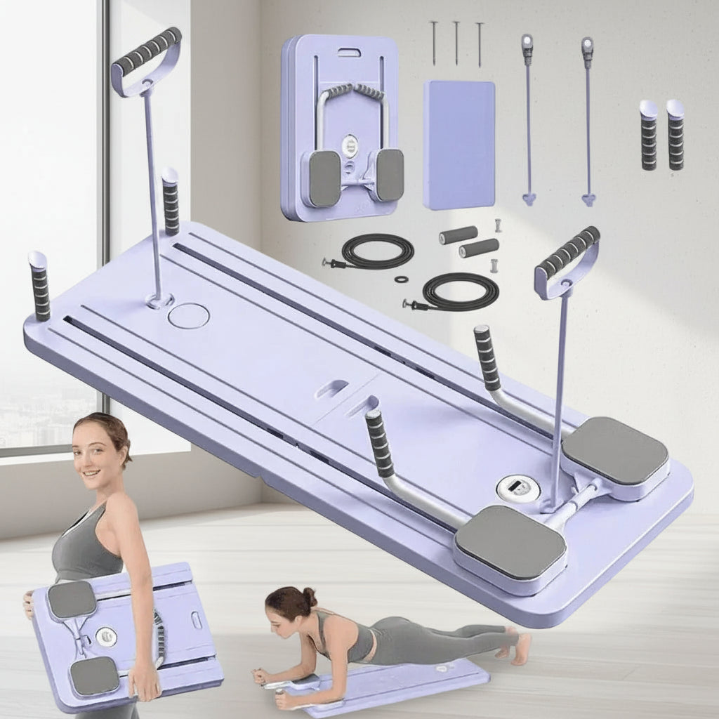 Antrenor plat pentru abdomen cu role și rezistență asistată pentru exerciții acasă