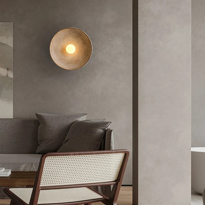 Applique da parete in legno rustico | Lampada da parete LED artigianale