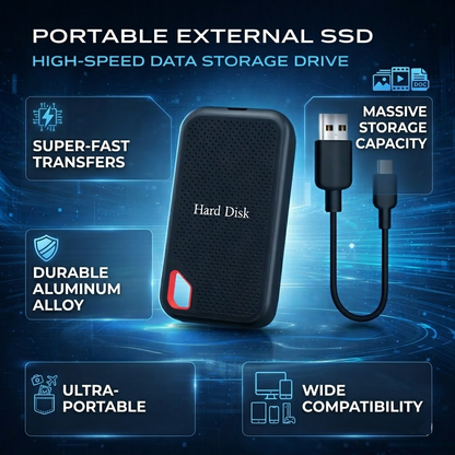 External Hard Drive Portable SSD High-Speed Data Storage