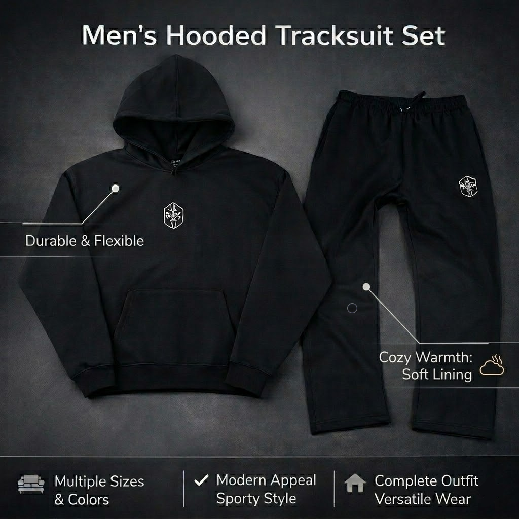 Men's Tracksuit Hooded Full Body Suit Sleepwear Design