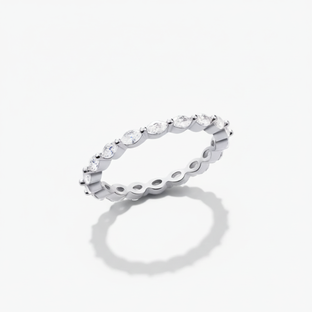 Inel suprapus geometric cu pavé din argint sterling bandă reglabilă