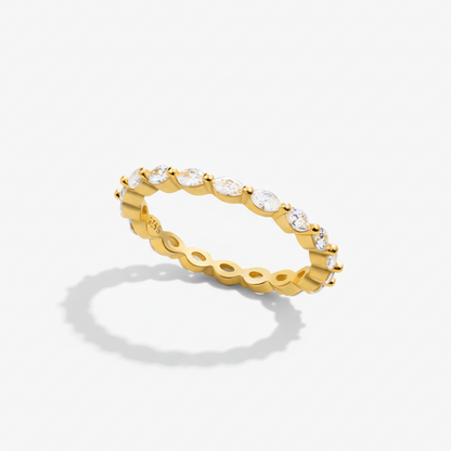 Inel suprapus geometric cu pavé din argint sterling bandă reglabilă