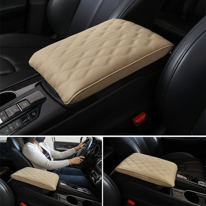 Car Armrest Cushion Memory Foam Leather Center Console Cover
