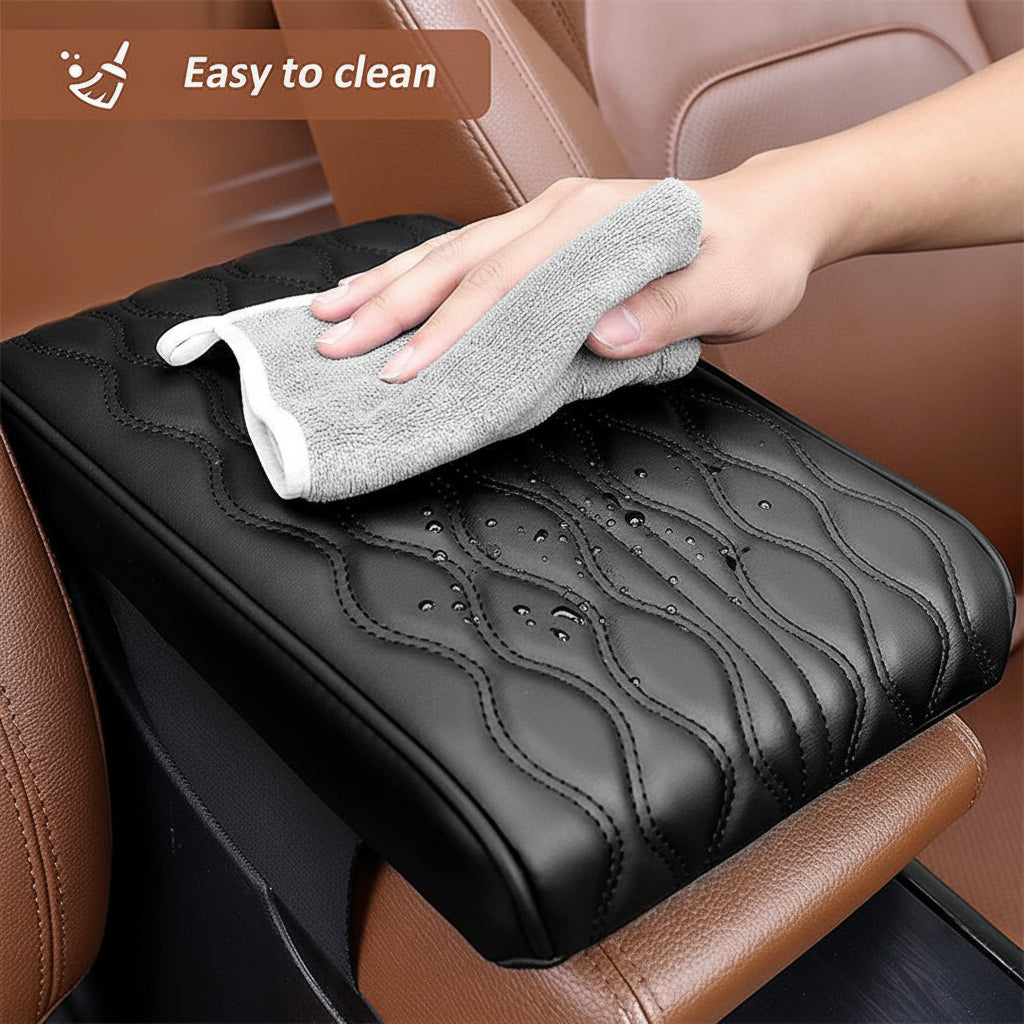 Car Armrest Cushion Memory Foam Leather Center Console Cover