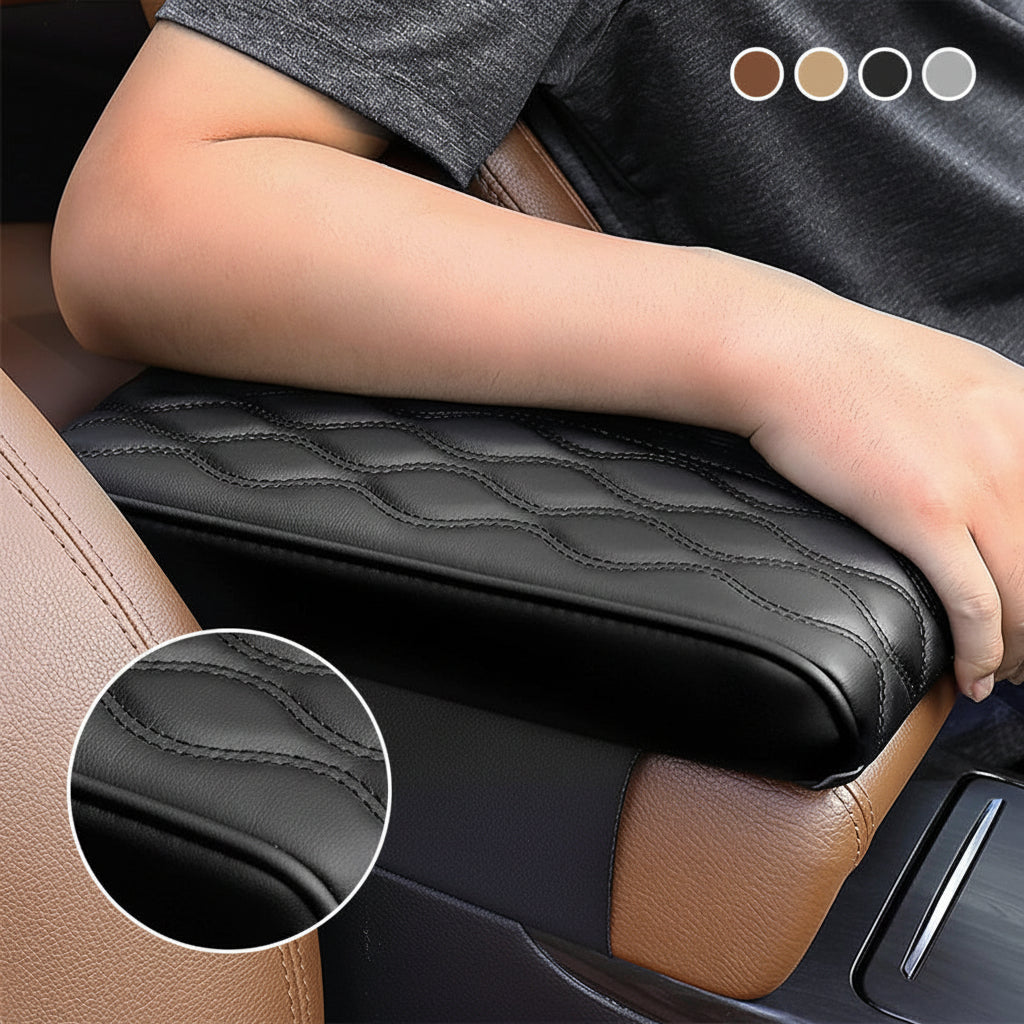 Car Armrest Cushion Memory Foam Leather Center Console Cover