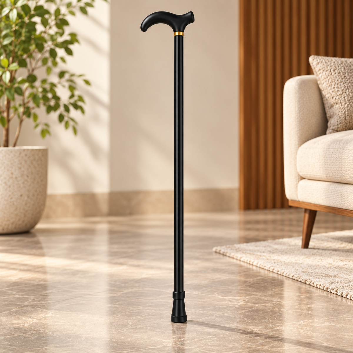 Altura ajustable, empuñadura, plegable y estable para bastón