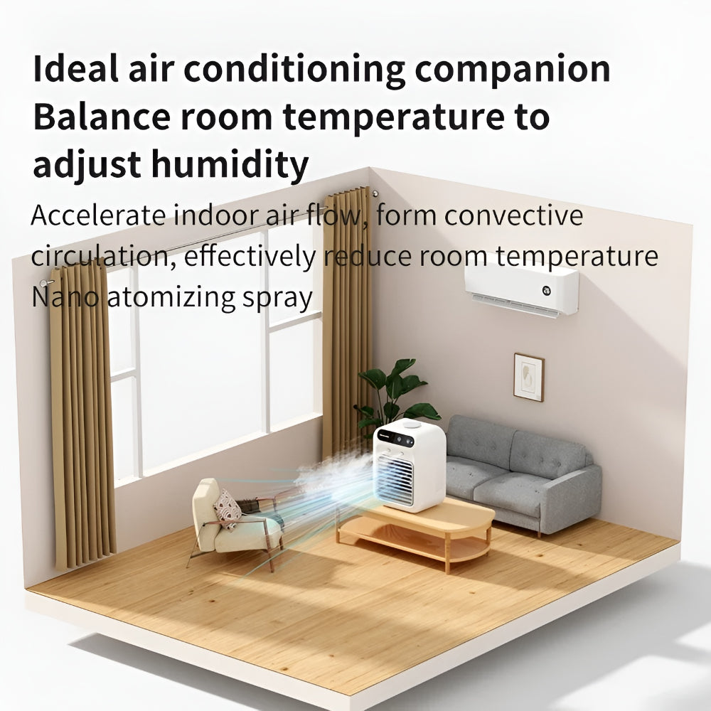 Aire acondicionado portátil de escritorio con ventilador humidificador y enfriador