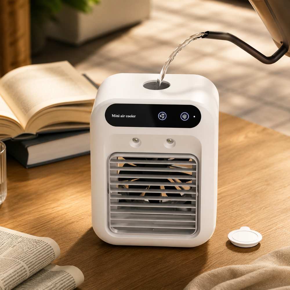 Aire acondicionado portátil de escritorio con ventilador humidificador y enfriador