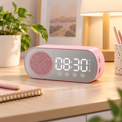 Alarm Clock Bluetooth Fm Radio Speaker Bedside Digital
