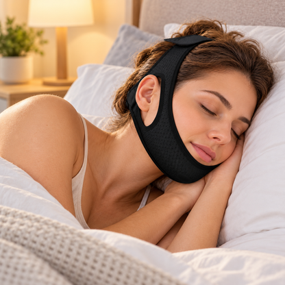 Kinnband gegen Schnarchen und Schlafapnoe, verstellbare Gesichtsstütze