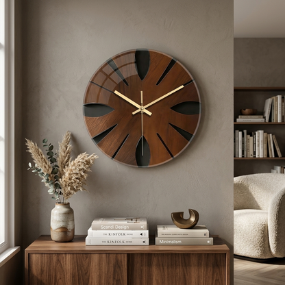 Artistic Wooden Wall Clock | Silent & Elegant Home Décor