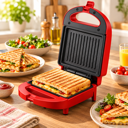 Auto Sealing Sandwich Maker Dual Heat Countertop Compact