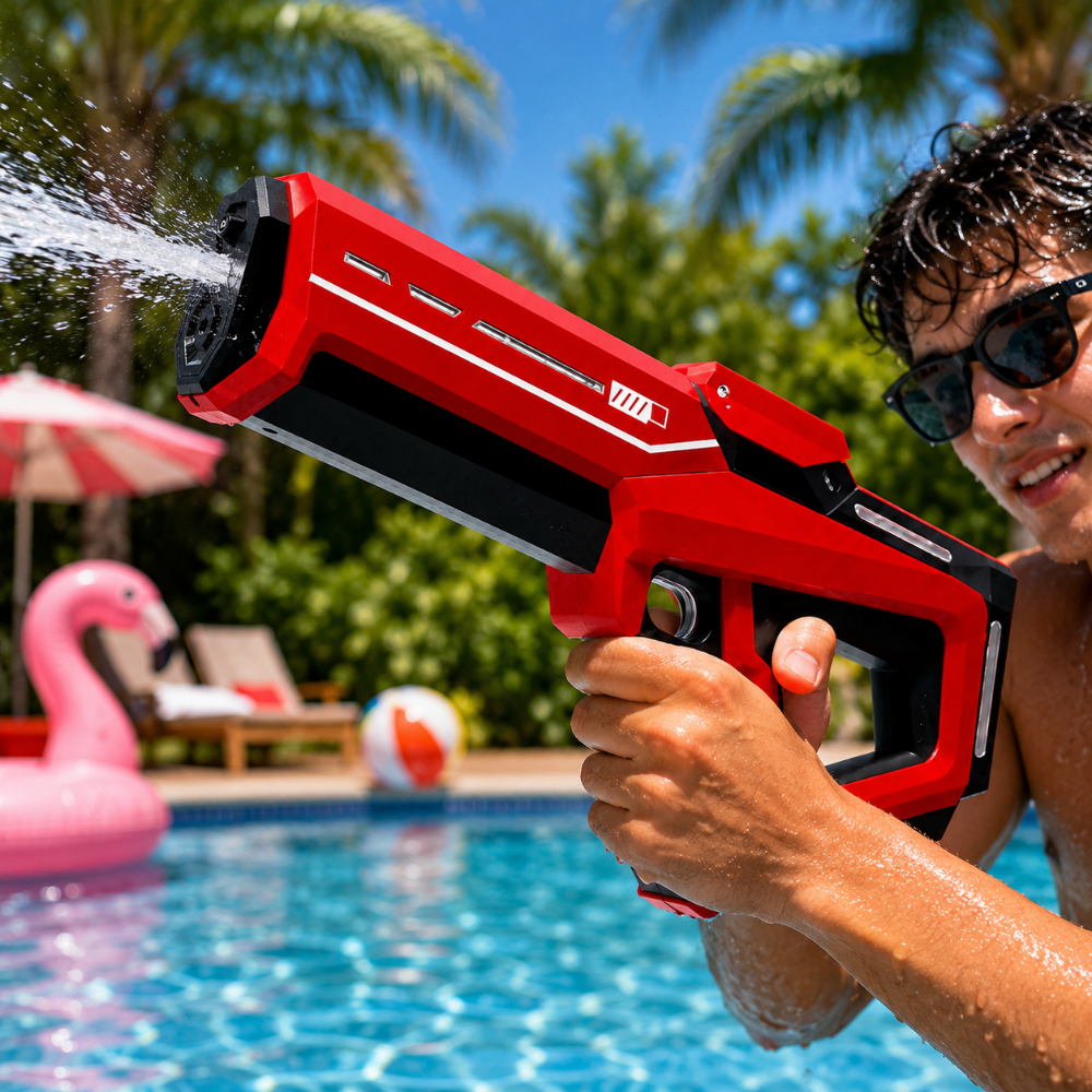 Pistola de Agua Automática Tanque Grande Exterior Salpicadura de Munición