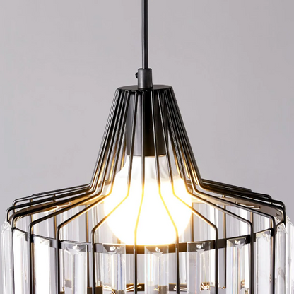Moderne sort krystalpendel | Elegant hængelampe