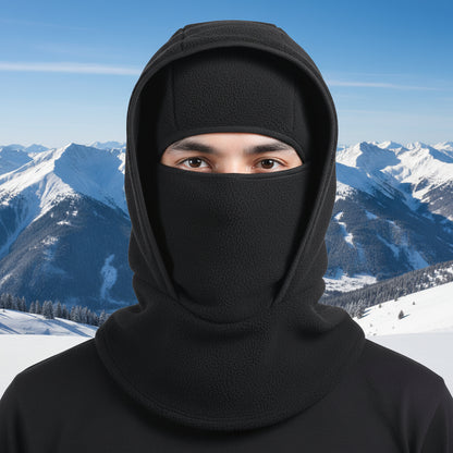 Cagulă de schi din fleece termic, rezistentă la vânt, pentru față, de iarnă