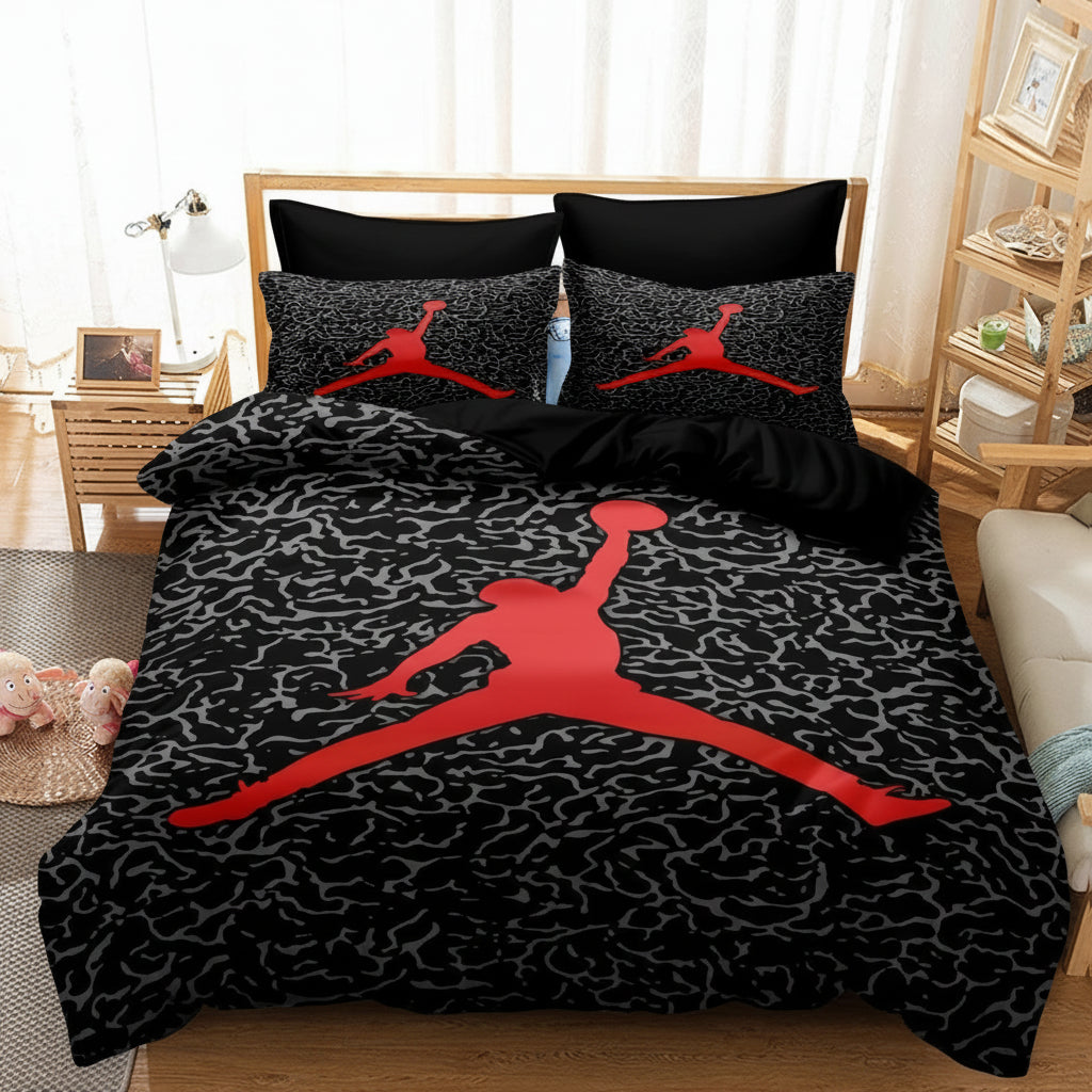 Set de lenjerie de pat cu husă de pilotă pentru baschet, decor pentru dormitor copii și adolescenți