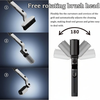 Escova para Grelhador Elétrica Recarregável em Aço Inoxidável para Limpeza de BBQ