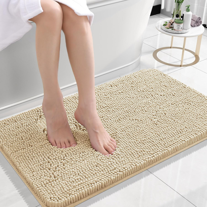 Alfombra de baño de chenilla antideslizante absorbente para suelo de baño